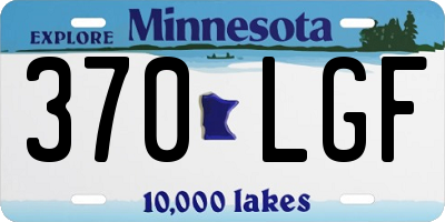 MN license plate 370LGF