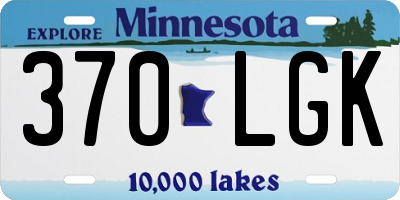 MN license plate 370LGK
