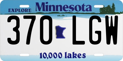 MN license plate 370LGW