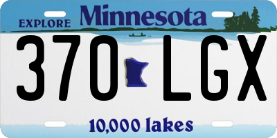 MN license plate 370LGX