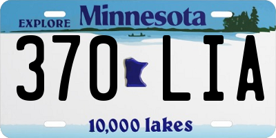 MN license plate 370LIA