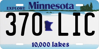 MN license plate 370LIC