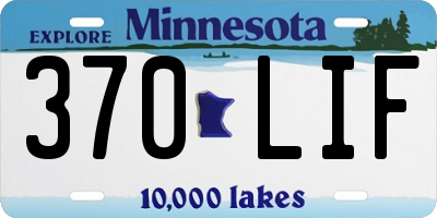MN license plate 370LIF