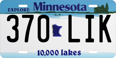 MN license plate 370LIK