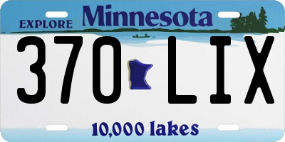 MN license plate 370LIX