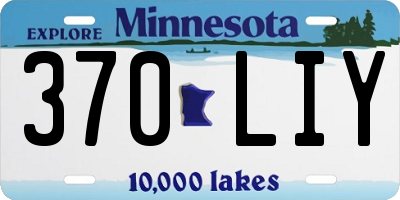 MN license plate 370LIY