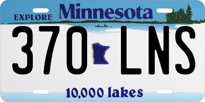 MN license plate 370LNS
