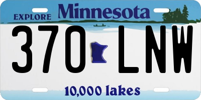 MN license plate 370LNW