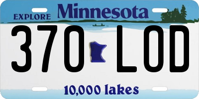 MN license plate 370LOD