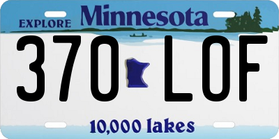 MN license plate 370LOF