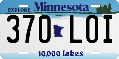 MN license plate 370LOI