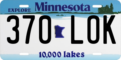 MN license plate 370LOK