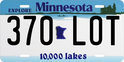 MN license plate 370LOT