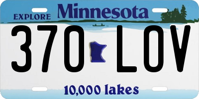 MN license plate 370LOV