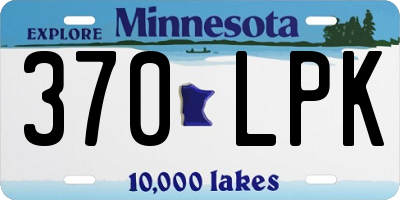 MN license plate 370LPK