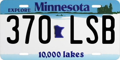 MN license plate 370LSB