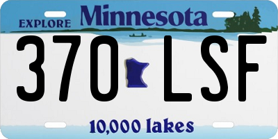 MN license plate 370LSF