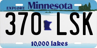 MN license plate 370LSK