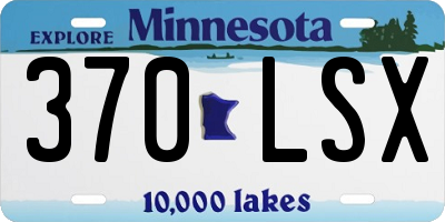 MN license plate 370LSX
