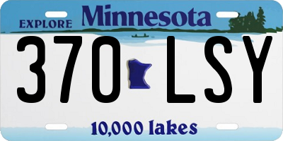 MN license plate 370LSY