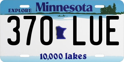MN license plate 370LUE