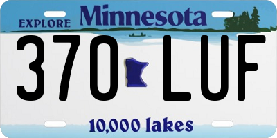 MN license plate 370LUF