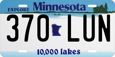 MN license plate 370LUN