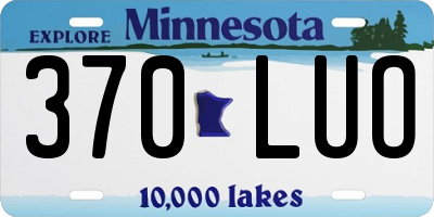 MN license plate 370LUO