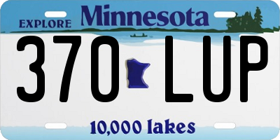 MN license plate 370LUP