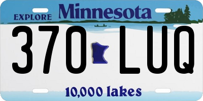 MN license plate 370LUQ