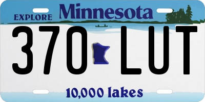 MN license plate 370LUT