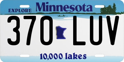 MN license plate 370LUV