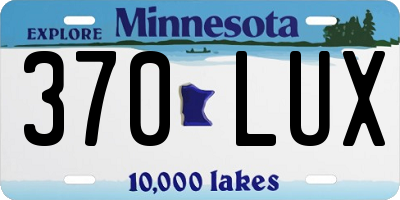 MN license plate 370LUX