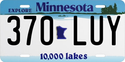MN license plate 370LUY
