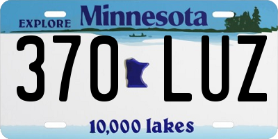 MN license plate 370LUZ