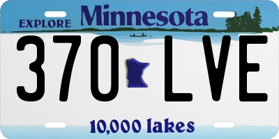 MN license plate 370LVE