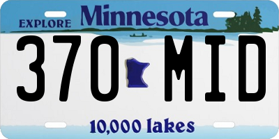 MN license plate 370MID