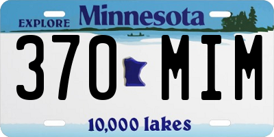 MN license plate 370MIM