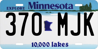 MN license plate 370MJK