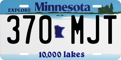 MN license plate 370MJT