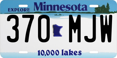 MN license plate 370MJW