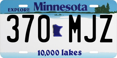 MN license plate 370MJZ
