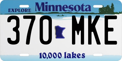 MN license plate 370MKE