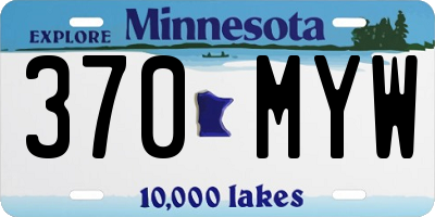 MN license plate 370MYW