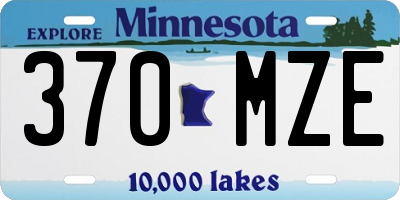 MN license plate 370MZE