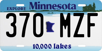 MN license plate 370MZF