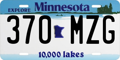 MN license plate 370MZG
