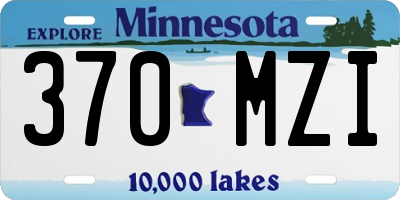 MN license plate 370MZI