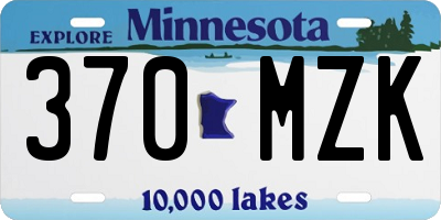 MN license plate 370MZK