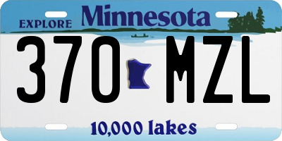 MN license plate 370MZL
